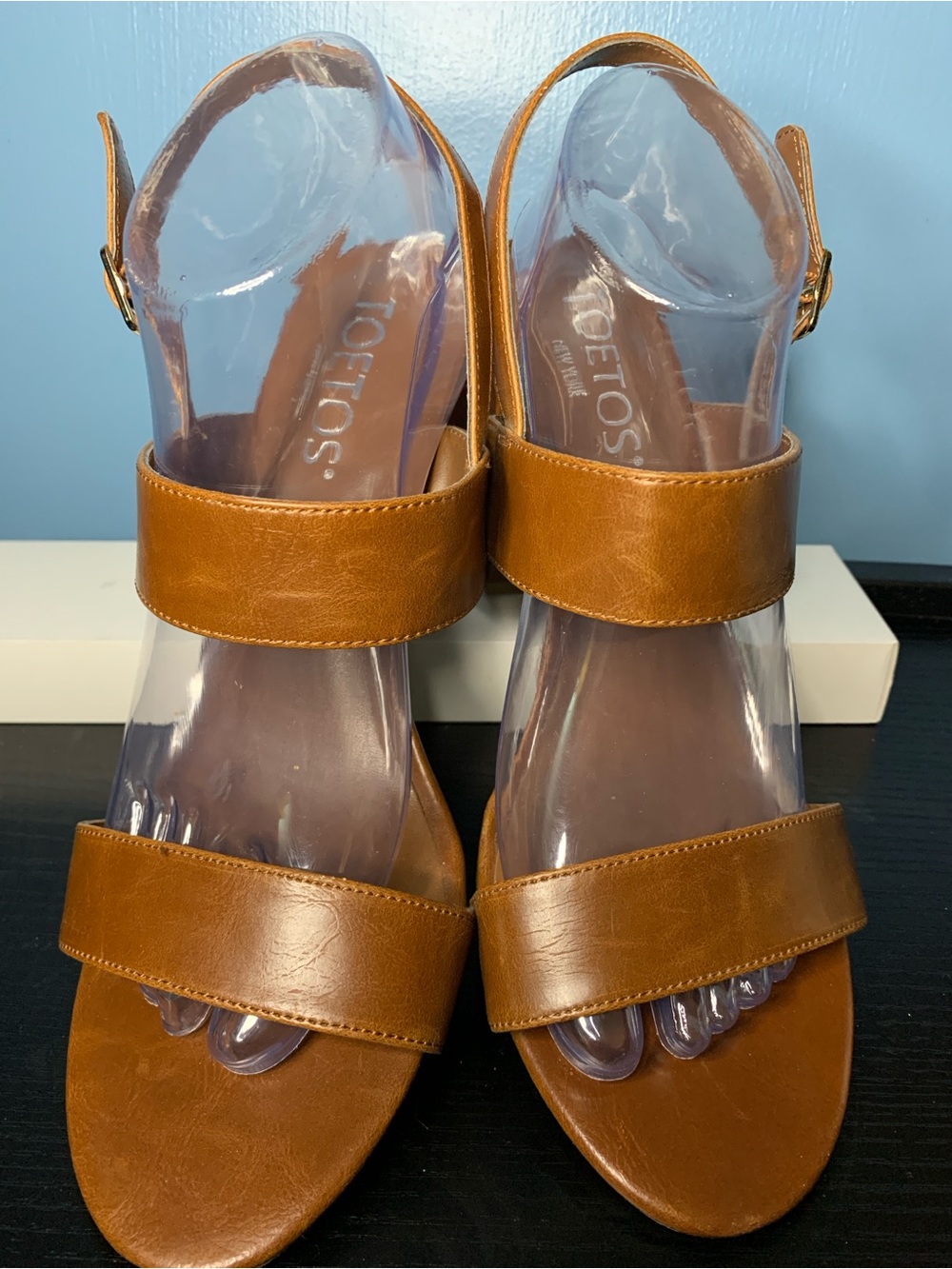 LOFT Tan Leather Double-Strap Slingback Sandal - Women's